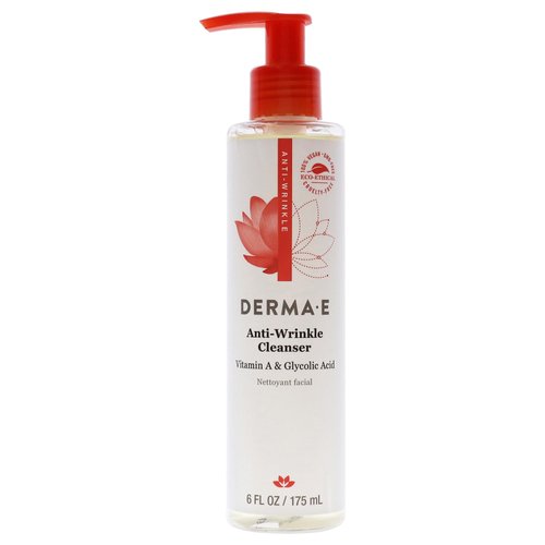 DERMA-E Anti-Wrinkle Cleanser – Anti-Aging Face Wash with Glycolic Acid and Vitamin A – Gentle Cleansing and Exfoliating Facial Wash Removes Makeup, Oil and Impurities, 6 oz