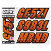 STIFFIE Techtron Orange/Black 3" Alpha-Numeric Registration Identification Numbers Stickers Decals for Boats & Personal Watercraft