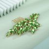 Kercisbeauty Wedding Bridal Emerald Crystal Gold Hair Comb Side Headpiece for Women Girls Prom Boho Updo Handmade Hair Accessories (Green)