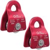 GM CLIMBING Red Micro Prusik Minding Pulley 25kN CE UIAA Certified 12mm Single Pulley Mobile Side Plates for Arborist Rigging Climbing Rescue Pack of 2