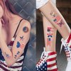 Fourth of July Temporary Tattoo,10 Sheet Independence Day Waterproof Tattoos Stickers American Flag Eagles Hat Balloons Design USA Stickers for Labor Day Memorial Day Decoration Party Supplies