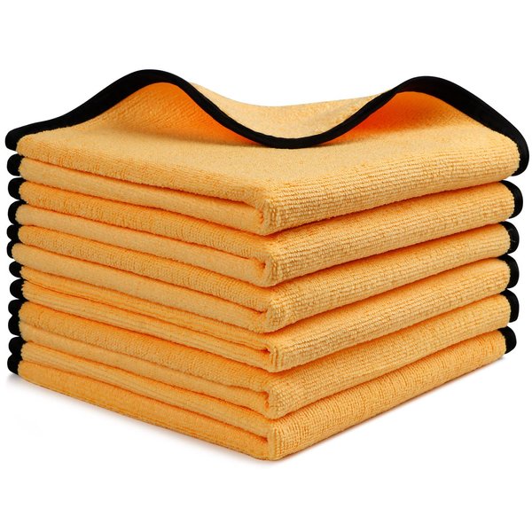 HOMEXCEL Microfiber Towels for Car,Premium Cleaning Cloth Lint Free,Scratch Free,Strong Water Absorption,Car Washing Drying Towel for Household,Auto Detailing,Windows,16" x 16", 6 Pack