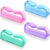 Larbois Handle Grip Nail Brush, Hand Fingernail Brush Cleaner Scrubbing Kit Pedicure for Toes and Nails Men Women (4 Pack) (Color-2)