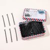 HOMEEE 100PCS Black Hair Pins Kit Secure Hold Bobby Pins Clips for Women Girls and Hairdressing Salon With Postcard Iron Storage Box
