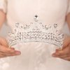 JWICOS Silver Crown for Women Tiara for Women Crystal Rhinestone Tiara for Girls Elegant Princess Queen Crown Tiara for Halloween Pageant Birthday Pageant Prom Wedding Bridal Tiara for Bride (Silver)