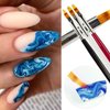 KAAGEE 5pcs Ombre Nail Brush Nail Paint Pen for Lace Line Gradient Color Ombre Brush for Gel Nails Wood Nail Art Brushes Nail Design Brushes Acrylic Nail Polish Tools Nail Accessories