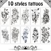 Cerlaza Temporary Tattoos for Women Adults, Fake Flower Tatuajes Temporales Semi Permanent Half Arm Sleeve Tattoos, Long Lasting Realistic Flower Leg makeup Waterproof Tattoos Stickers