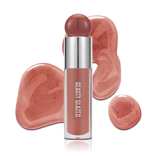 MYUANGO Moisturizing Lip Glow Oil, Hydrating Lip Care Lip Tint, Shiny Lip Glow Vegan Plumping Lip Gloss for Dry Lips (107, Travel Size)