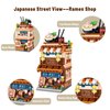 ASSTYSXH Japanese Street View Ramen Shop, Mini Building Blocks Bricks Set, 412PCS Mini Building Blocks Model Mini Shop Bricks Set, Creative Thinking DIY Toy for Adults Kids Boys Girls