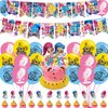 ELZEM Shimmer and Shine Party Decorations,Girl Birthday Party Supplies Includes Banner- Cake Topper - 12 Cupcake Toppers - 18 Balloons, Blue