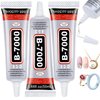 B7000 Glue for Rhinestones Crafts, 3PCS 50ML 1.68fl.oz Clear B-7000 Super Jewelry Glue Transparent Industrial Adhesive for Fabric Phone Repair Jewelery Making Crystal Gem Tac Nail Art Stone Glass