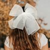 Firopia Big Organza Hair Bows for Women | Lightweight Bow Hair Clips | Elegant Double Layer Bowknot Barrettes | Birthdays Wedding Party Prom Hair Accessories for Women（White）