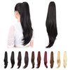 ponytail extension,24" claw clip hair extensions ponytail Long straight hair Hair Extension Natural Looking Synthetic Hairpiece for Women Natural Black