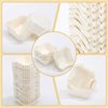 Tanlade 350 Pcs Square Mini Cupcake Liners Disposable Brownie Baking Cups Pan Liners Paper Baking Cup for Cupcakes and Cup Liners Party Supplies for Weddings Birthdays Baby Showers (White)