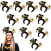 AEGYPIUS Graduation Headband and Balloon Set - 10-Pack Grad Hat Headbands, Cap Balloons for 2024 Graduates, Congrats Party Decorations