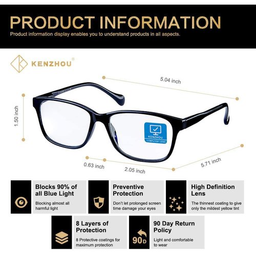 Blue Light Blocking Glasses/Computer Glasses 2 Pack for Women/Men Computer Reading/Gaming/TV/Phones Glasses,Anti Eyestrain & UV Glare(C1,C2)