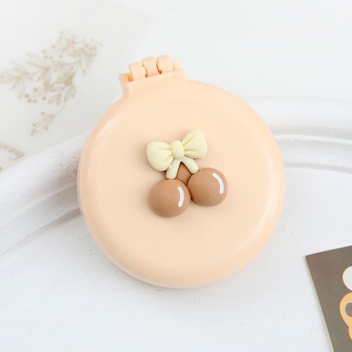Apricot Cherry Travel Hair Comb, Pocket Comb Mini Hair Comb Folding Hair Brushes Mini Round Hair Comb Suitable for Women and Girls, Hair Combs, Styling Tools and Appliances (2H986)