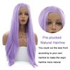 AFBeauty Purple Lace Front Wigs for Women Lavender Light Purple Wig Long Straight Lace Frontal Wig Real Hair Wig Pre Plucked Hairline Synthetic Heat Resistant Fiber Cosplay Party Daily 24Inch
