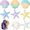8 Pieces Starfish Hair Clip Mermaid Crown Mermaid Hair Accessories Mermaid Hair Clips Resin Seastar Hairpins Pretty Hairpin Hair Barrettes Mermaid Accessories for Women Girls (Fresh Style)