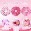 Totelux Breast Cancer Hair Ties Pink Ribbon Hair Scrunchies Elastics Hair Band Ponytail Holder Silk Hair Ropes for Women Girls Breast Cancer Awareness Hair Accessories 3PCS