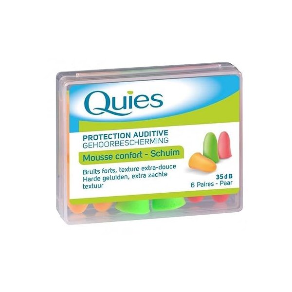 Quies Rubber Foam Ear Plugs 6 Pairs