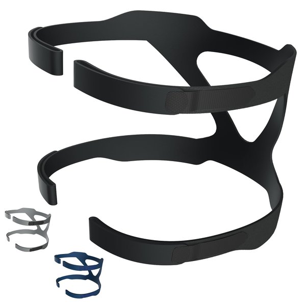 Universal CPAP Headgear, Hersvin Replacement Headband Straps Compatible with Most Nasal, Full-Face Sleep Apnea Masks of Respironics, Resmed, Resmart Ventilator (Dark Black)