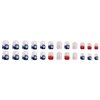 4th of July Press on Nails with Star Designs Extra Short Square False Nails Glitter Independence Day Fake Nails Red Blue Glossy False Nails Petite Acrylic Nails Small Stick on Nails for Women 24 Pcs