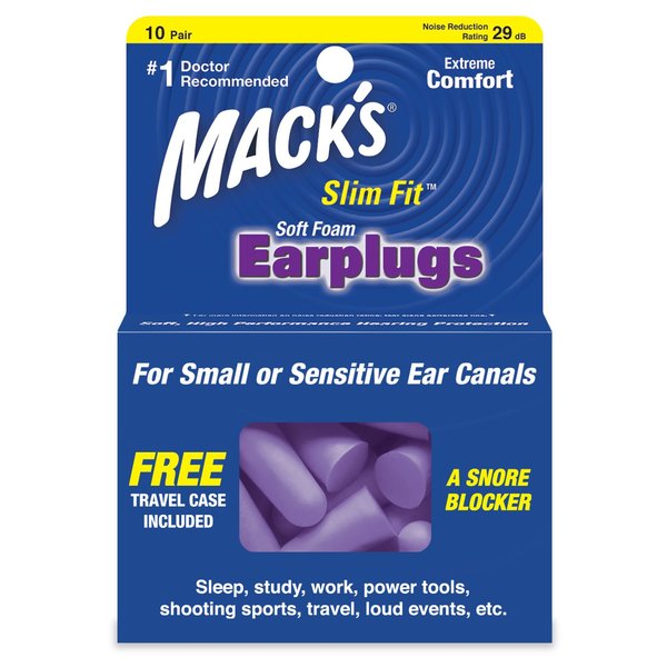 Macks Slim Fit Soft Foam Earplugs, 10 Pair (Pack of 3)