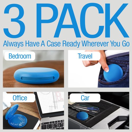 [3 Pack] Impresa Retainer Case Set Intended for Invisalign Teeth Aligner - Slim Pocket-Sized Aligner Case to Take Anywhere - Retainer Cases for Secure Close & Easy Open - Retainer Holder