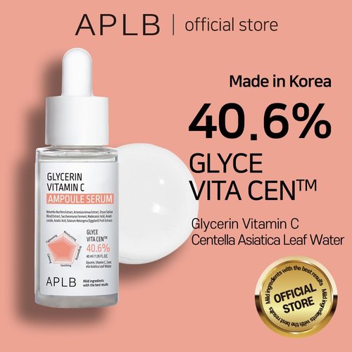 APLB Glycerin Vitamin C Ampoule Serum | GLYCE VITA CEN™ 40.6% 1.35 FL.OZ/Korean Skincare, Soothing, Moisture retention, Elasticity care, Revitalize for gentle and improve skin texture