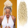 Aipin Goddess Locs Crochet Hair 18 Inch River Locs Boho Hippie Locs Wavy Crochet With Curly Hair In Middle And Ends Braids Hair Extensions (7Packs,18 inch, 613#)