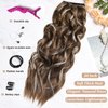 SilkStrands Halo Hair Extensions 20 Inch Invisible Wire Hair Extensions with 4 Secure Clips Adjustable Long Wavy Hair Extensions for Women Secret Hair Piece for Women (Ash Brown with Platinum Blonde)