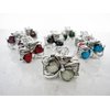 Generic Small mini metal heart shaped jeweled antique style silver hair claw clip (Primary color: Black)