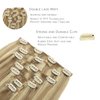 WENNALIFE Clip in Human Hair Extensions, 16 Inch 120g 7pcs Light Blonde Highlighted Golden Blonde Hair Extensions Clip In Human Hair Remy Clip in Hair Extensions Real Human Hair Double Weft