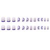 YoYoee Short Square Press on Nails French False Nails Acrylic Full Cover Glossy Fake Nails Blue Swirl Tips for Women and Girls 24PCS