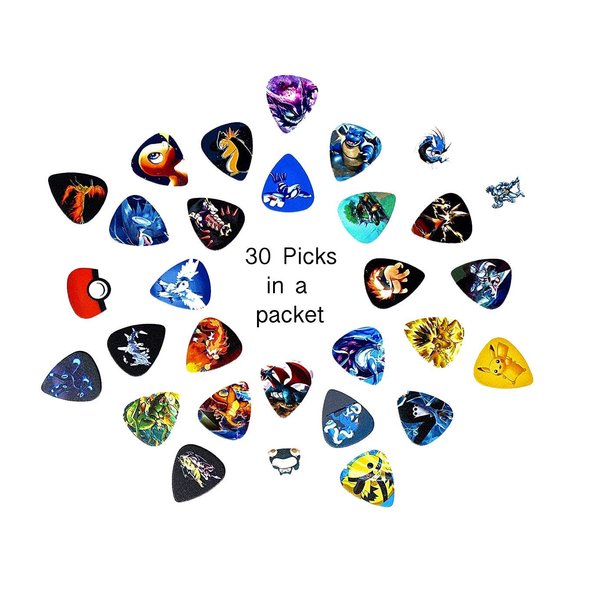 Pokemon Guitar picks (Mega Edition)(Collectibles)(30 picks in a Packet)