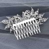 Foyte Crystal Wedding Hair Comb Rhinestone Bride headpiece Silver Butterfly hair piece Leaf Side Hair Combs for Women and Girls