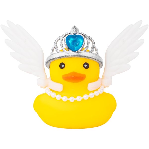 wonuu Car Dashboard Decorations Wings Rubber Ducks, Car Duck for Car Ornament Accessories with Sunglasses, Wings White/Blue Crown/Pearl