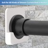 ZOMAO Adhesive Shower Curtain Rod Tension Holder,Shower Curtain Rod Holder,Shower Rod Mount Retainer | No Drilling | Stick On | 2 Pack(Shower Curtain Rod Not Included)