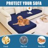 Smiry Waterproof Couch Cushion Covers, Stretch Sectional Couch Covers Washable, L Shape Chaise Lounge Sofa Slipcover Elastic Non-Slip Furniture Protector for Pets, Kid (Chaise, Navy)