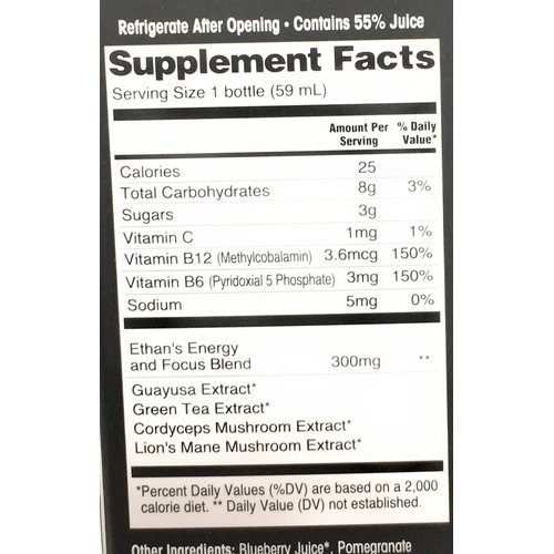 ETHANS Pomegranate Blueberry Energy Shot Duo, 2 FZ