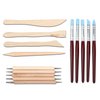 Blisstime Set of 42 Clay Sculpting Tool Wooden Handle Pottery Carving Tool Kit