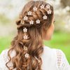 10 Pcs Mini Diamond Hair Claw Clips,Small Hair Clips Flower Hairpins Hair Accessories for Women,Girls,Sweet Mini Barrettes Hair Styling Accessories for Photograph,Daily,Party,Wedding (white)