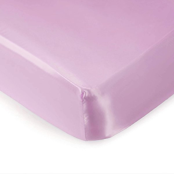 Pro Goleem Satin Soft Crib Sheet Great for Baby with Sensitive Hair Silky Baby Mattress Sheet Pink 52’’x28’’x8’’ Fitted Sheet for Girls