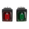 Red Green Light DPST ON-OFF Snap in Boat Rocker Switch 4 Pin 2 Position Waterproof Dustproof Red Green Lamp Rocker Switch 220V Rated Voltage 4 Pcs/Set