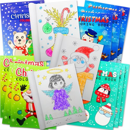 ArtCreativity 20Pack Christmas Coloring Book for Kids Bulk, Mini Christmas Coloring Books, In 4 Different Covers Christmas Party Favors Activities for Kids