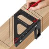 KETIPED Imperial 3D Multi-Angle Measuring Ruler,45/90 Degree Aluminum Alloy Woodworking Square Protractor, Miter Triangle Ruler High Precision Layout Measuring Tool for Engineer Carpenter,003BK