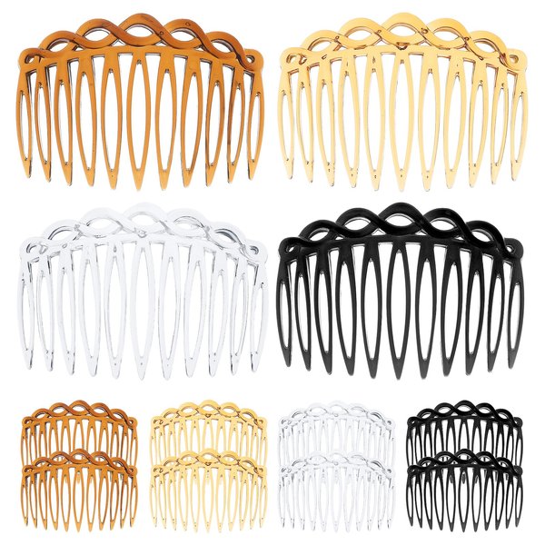 12PCS French Side Comb Plastic Side Hair Twist Comb Transparent Twist French Vintage Style Hair Clips Pins Accessories With 11teeth French Hair Side Combs For Women Girls Bridal Wedding Veil Fine Hair