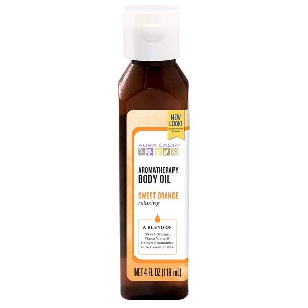 Aura Cacia Relaxing Sweet Orange Aromatherapy Body Oil | 4 fl. oz.