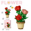 ALITTDRE Flowers Building Blocks Sets, Office Home Decor Bonsai, Micro Flower Toys Building Set, Gifts for Mothers, Valentines, Birthdays, Adult & Kid (Rose)
